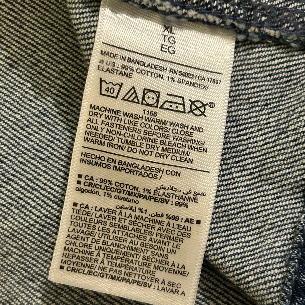 Old Navy Classic Blue Denim Utility Jean Jacket w Tie Belt size XL NWT 4 pockets - Picture 16 of 16